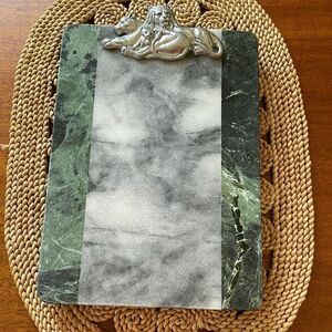 Vintage Rare Arthur Court Two Tone Lion Family Marble Cheese Tray Green Gray